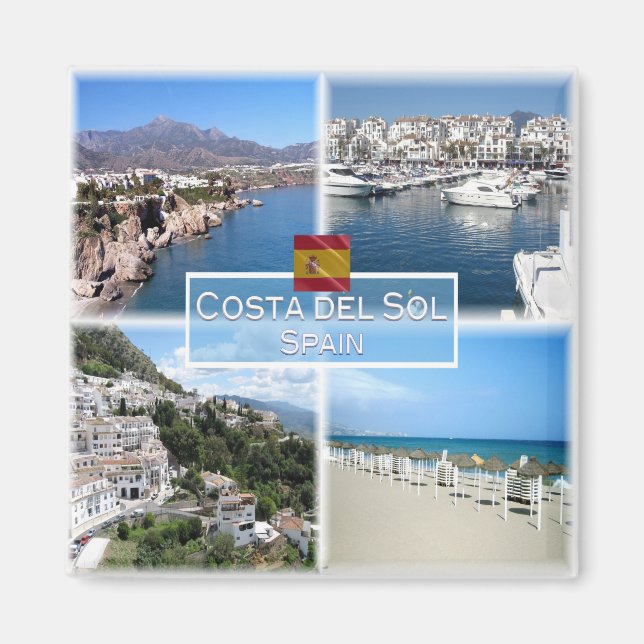 zES017 MARBELLA Costa del Sol Nerja Puerto Banus Magnet (Front)