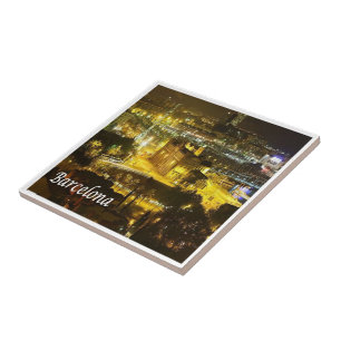 zES018 BARCELONA by Night, Spain, Ceramic Tile