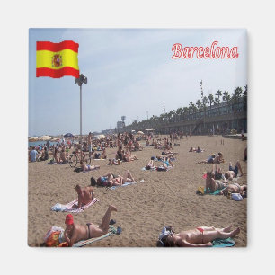 zES040 BARCELONA, The Beach, Spain, Fridge Magnet