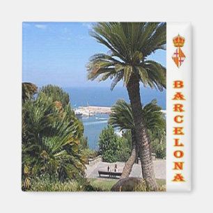 zES044 BARCELONA Panorama Spain, Fridge Magnet