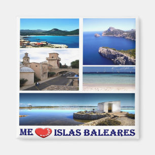 zES047 BALEARIC ISLANDS, I LOVE, Spain, Fridge Magnet