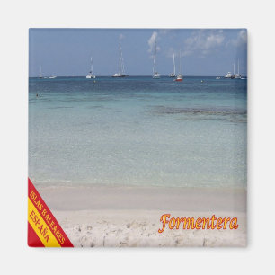 zES067 FORMENTERA BEACH, Balearic Spain, Fridge Magnet