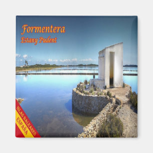 zES070 FORMENTERA LAKE PUDENT, Balearic, Fridge Magnet