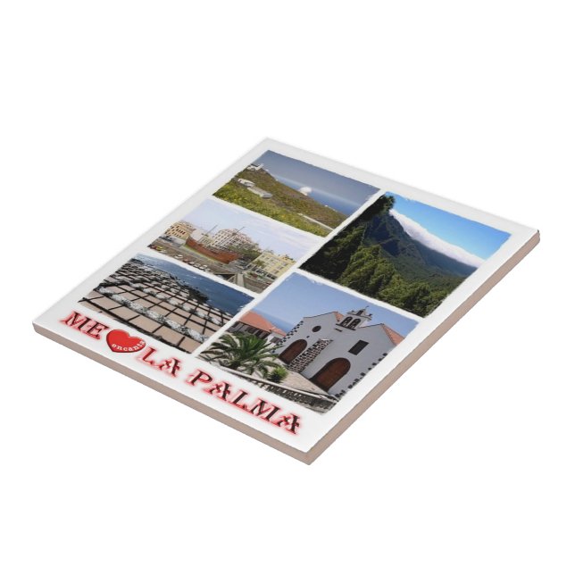 zES073 LA PALMA I LOVE, Spain, Ceramic Tile (Side)