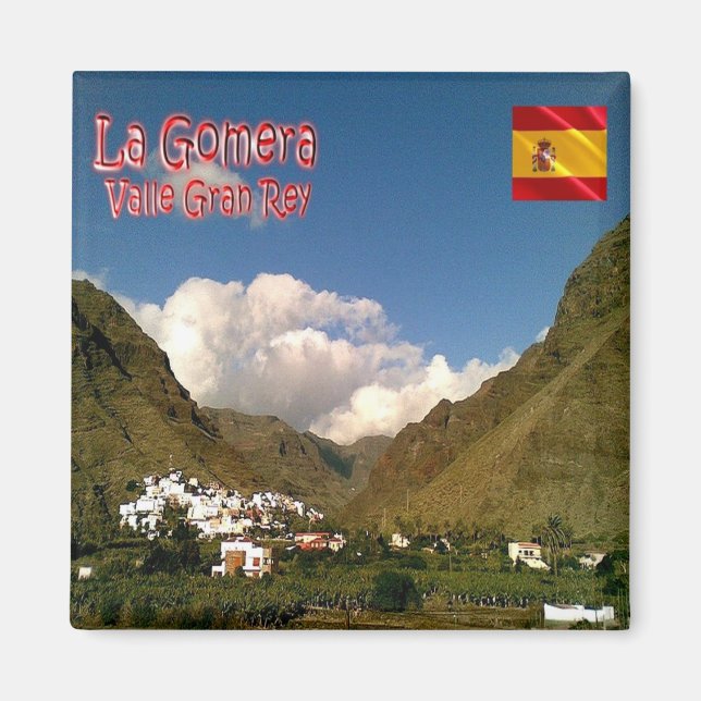 zES078 LA GOMERA VALLE GRAN REY, Spain, Fridge Magnet (Front)