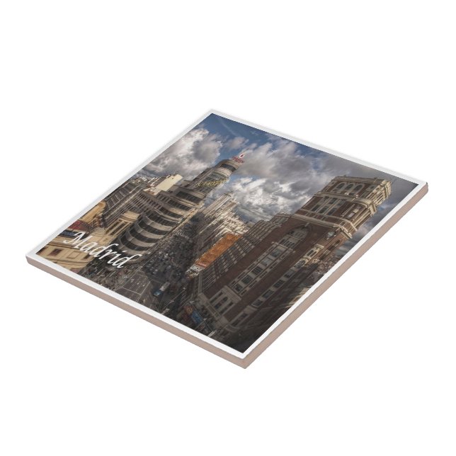zES091 MADRID City, Spain, Ceramic Tile (Side)