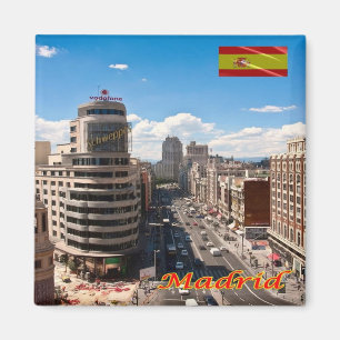 zES094 MADRID, DOWNTOWN AVENUE, Spain, Fridge Magnet