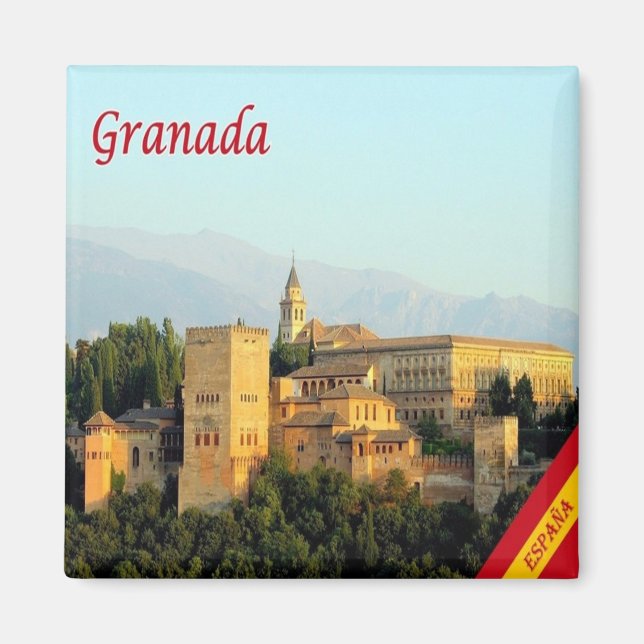 zES098 MALAGA panorama, Spain, Fridge Magnet (Front)
