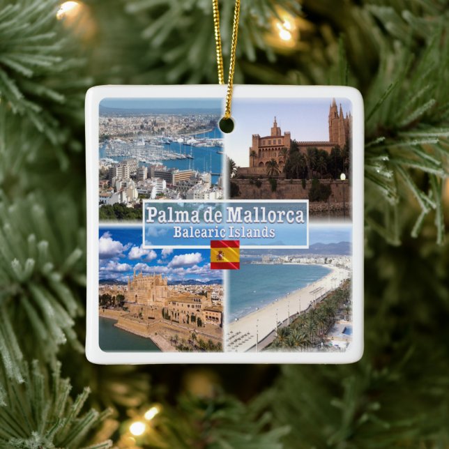 zES107 MALLORCA PALMA, Balearic Islands, Ceramic Ornament (Tree)