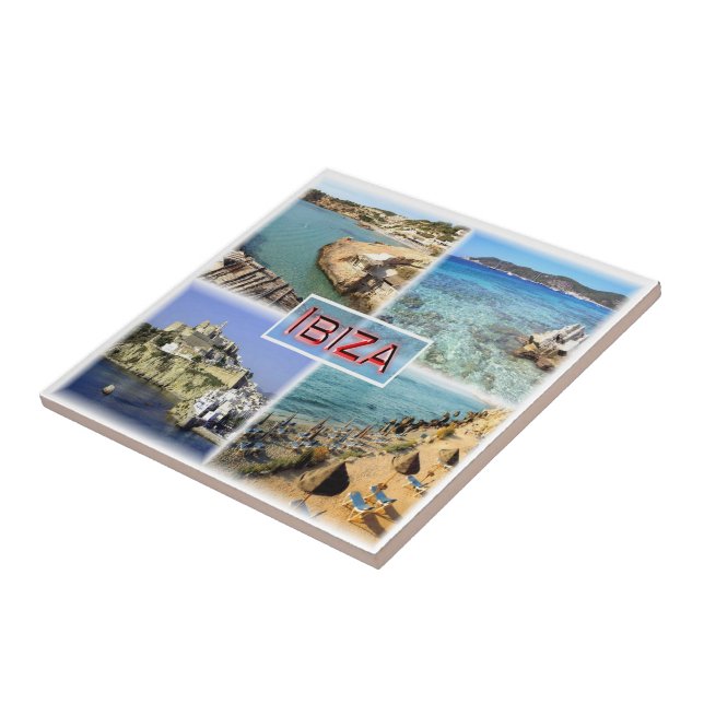 zES109 IBIZA old town, CALA TARIDA, SES SALINAS, Ceramic Tile (Side)