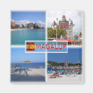 zES111 MALLORCA, Megaluf beach sea view, Fridge Magnet