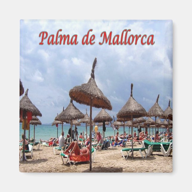 zES128 PALMA DE MALLORCA, The Beach, Fridge Magnet (Front)