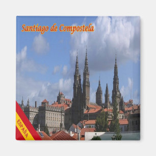 zES129 SANTIAGO DE COMPOSTELA, Panorama, Fridge Magnet