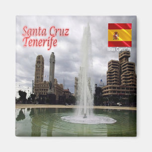 zES138 TENERIFE Santa Cruz Plaza de Espana, Fridge Magnet