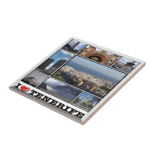 zES141 TENERIFE Santa Cruz "I Love", Ceramic Tile