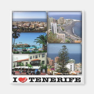 zES142 TENERIFE Puerto de la Cruz "I Love", Fridge Magnet