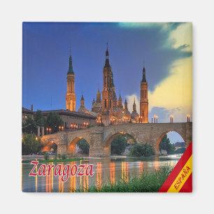 zES150 ZARAGOZA panorama, Spain, Fridge Magnet