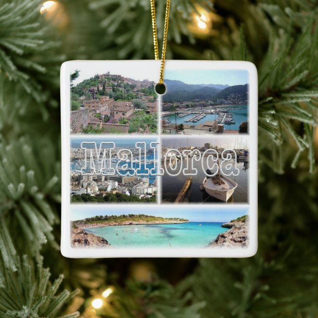 zES163 PALMA Mallorca Deia Soller. Ceramic Ornament (Tree)