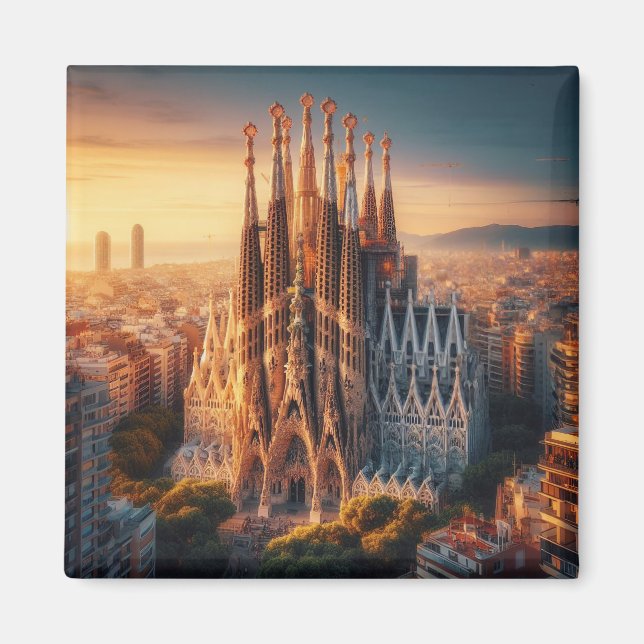 zESa13 BARCELONA Basilica Sagrada Familia, fridge Magnet (Front)