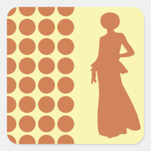 Zest Cream Neutral Dots Fashion Silhouette Square Sticker