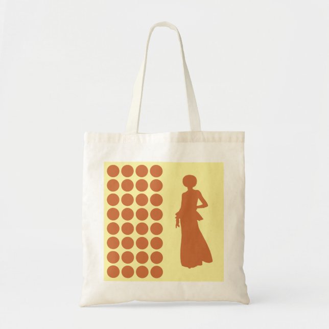 Zest Cream Neutral Dots Fashion Silhouette Tote Bag (Front)
