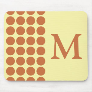 Zest Cream Neutral Dots with monogram Mouse Pad