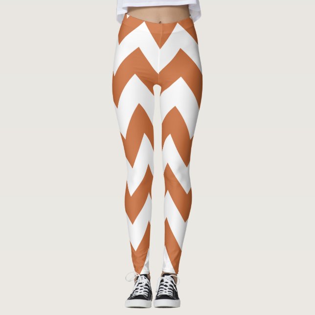 Zest Neutral Chevrons Leggings (Front)