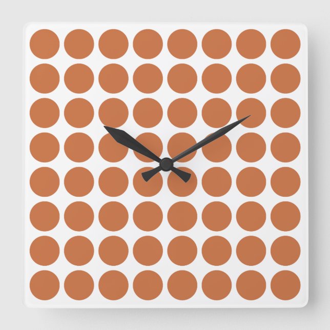 Zest Neutral Dots Square Wall Clock (Front)