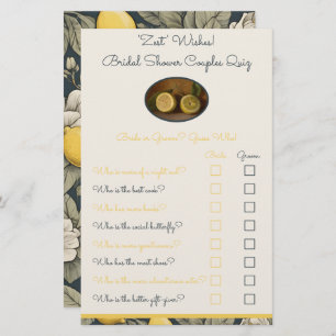 'Zest' Wishes Couple Quiz Shower Game