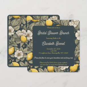 'Zest Wishes' Vintage Lemon Illustration Shower Invitation