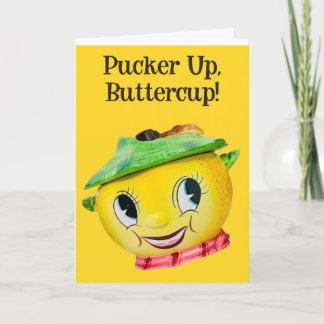 Zestful Smiles Lemon Face- Pucker Up Card
