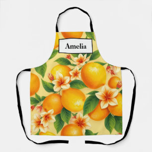Zesty Citrus & Blossom Kitchen Apron