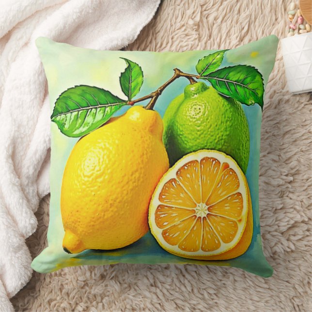 Zesty Citrus Burst of Sunshine Design Cushion (Blanket)