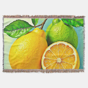 Zesty Citrus Burst of Sunshine Design Throw Blanket