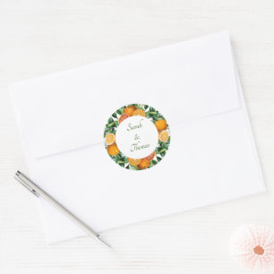 Zesty Citrus Orange Dream Wedding Envelope Seal