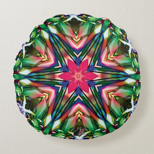 Zesty Kaleidoscope  Round Cushion (Front)