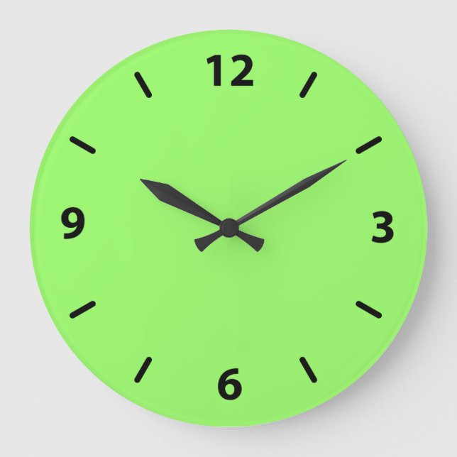Zesty Key Lime Colour Large Clock (Front)