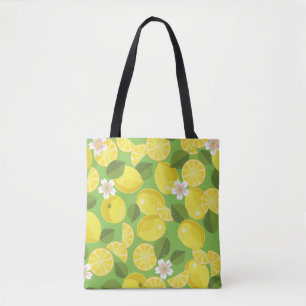 Zesty Lemon: Citrus Pattern Delight Tote Bag