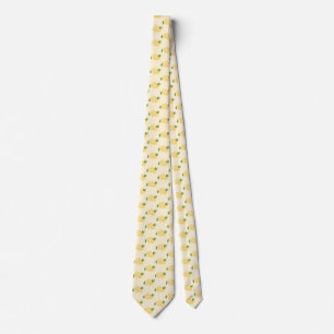 Zesty Lemon on Beige background Tie