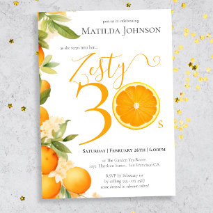 Zesty Orange Fun 30th Birthday Party Invitation