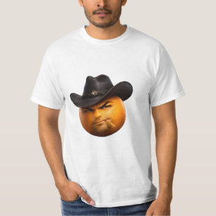 Zesty outlaw, grumpy cowboy orange graphic T-shirt