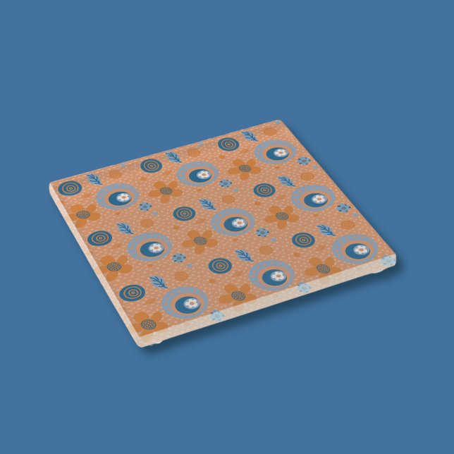 Zesty Summer Floral Pattern Glass Coaster (Creator Uploaded)