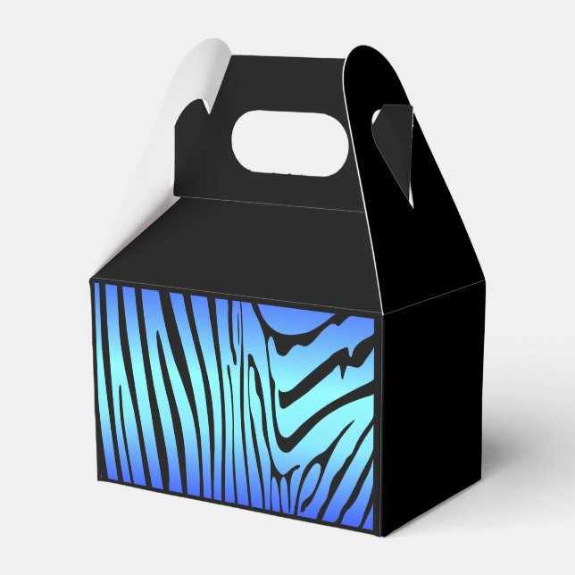 Zesty Zebra Blue Favour Box (Front Side)