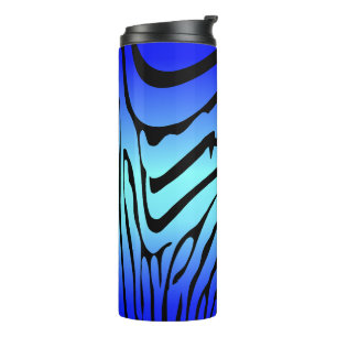 Zesty Zebra Blue Thermal Tumbler