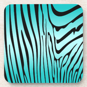 Zesty Zebra Cyan Coaster