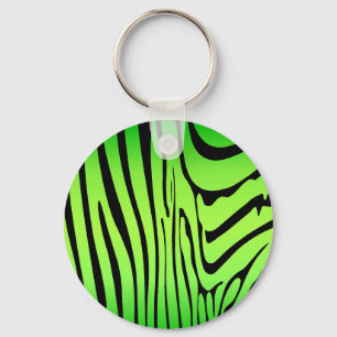 Zesty Zebra Green Key Ring