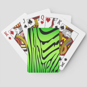 Zesty Zebra Green Playing Cards