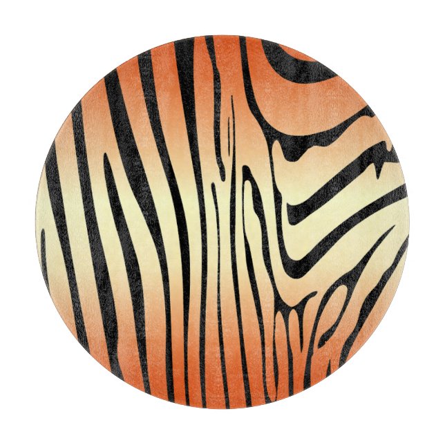Zesty Zebra Orange Cutting Board (Front)