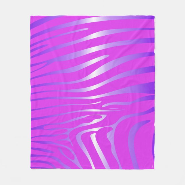 Zesty Zebra Pink Fleece Blanket (Front)