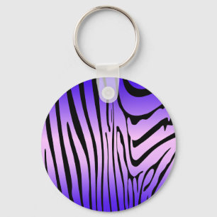 Zesty Zebra Purple Key Ring
